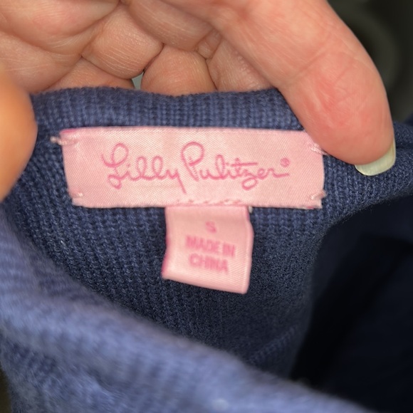 Lilly Pulitzer navy blue cable knit halter top size small - Picture 6 of 8